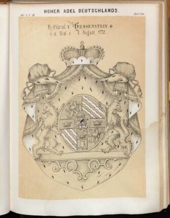 Taf. 124. R: Fürst v. Hessenstein † n. d. Dipl. v. 1. August, 1772