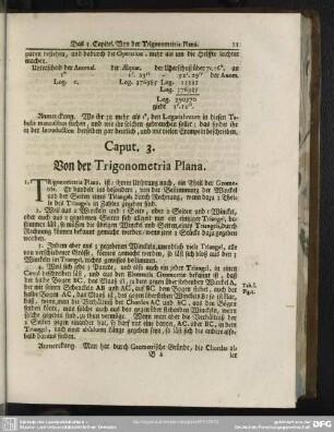 Caput. 3. Von der Trigonometria Plana