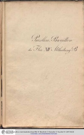 Parzellen-Brouillon Heusenstamm Flur XIV Abt.B