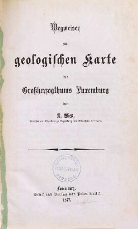 Carte géologique du Grand-Duché de Luxembourg