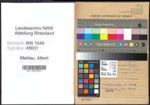 Entnazifizierung Albert Meldau , geb. 25.06.1900 (Lehrer)