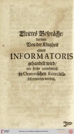 Drittes Gespräche