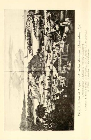 View of harbor of Acapulco - Arnoldus Montanus (Amsterdam, 1671)