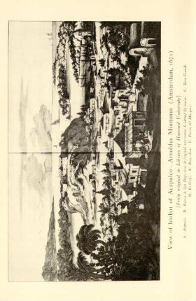 View of harbor of Acapulco - Arnoldus Montanus (Amsterdam, 1671)