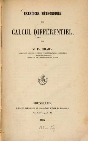 Exercices méthodiques de calcul différentiel