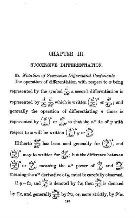 Chapter III. Successive Differentiation.