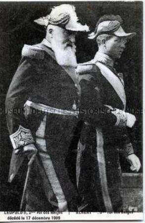 Postkarte zum Tod von König Leopold II. von Belgien