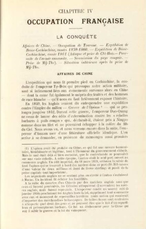 Chapitre IV. Occupation francaise