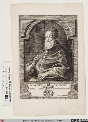 Bildnis Papst Gregor XIII. (Ugo Boncompagni) (reg. 13. 5. 1572 - 10. 4. 1585)