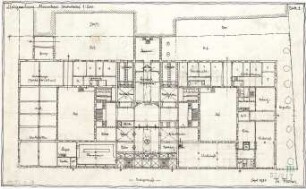 Fischer, Theodor; München - Westend, Bergmannstr.; Ledigenheim - Vorentwurf (Grundriss EG)