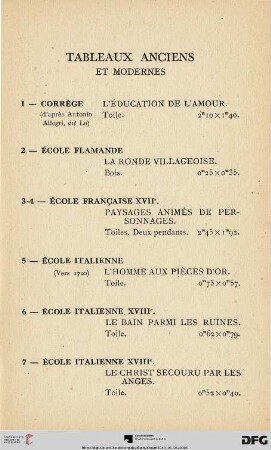 Tableaux Anciens (Nr. 1-17)