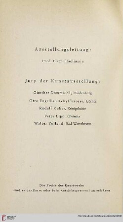 Ausstellungsleitung / Jury der Kunstausstellung