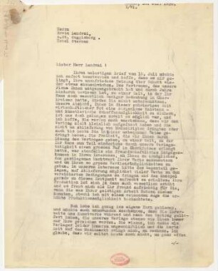 Brief an Erwin Lendvai : 18.07.1930