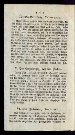 V. Der Schwertfisch, Xiphias gladius.