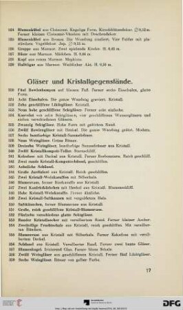 Gläser und Kristallgefäße (Nr. 330-374)