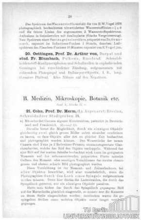 B. Medizin, Mikroskopie, Botanik etc.