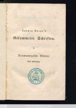 Theil 1 = [1], Abth. 1: Gesammelte Schriften