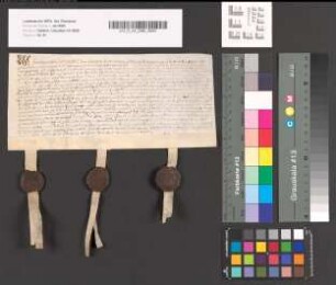Schöffenbrief betreffend Verkauf der Halbscheid von Domsels Gut [Stadt Geldern].
