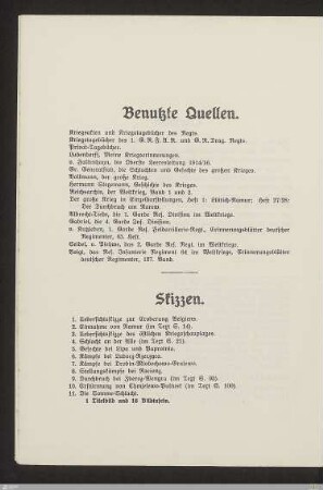 Benutzte Quellen. Skizzen