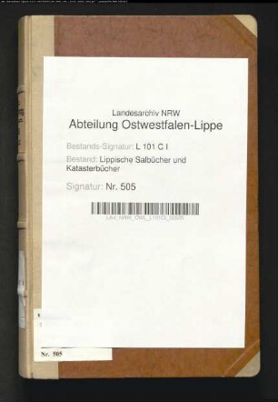 Salbuch der Stadt Blomberg von 1828, Bd. 3