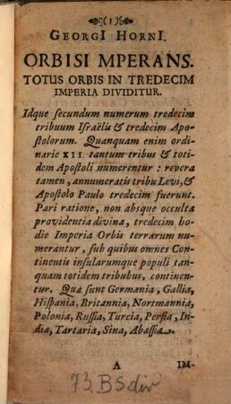 Georgi[i] Horni[i] Orbis Imperans