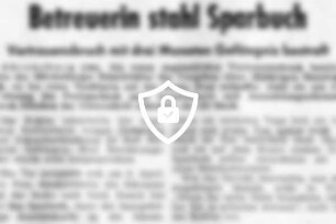 Betreuerin stahl Sparbuch