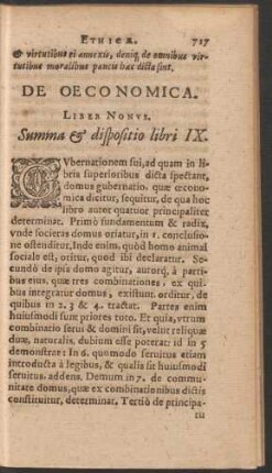De Oeconomia. Liber Nonus.