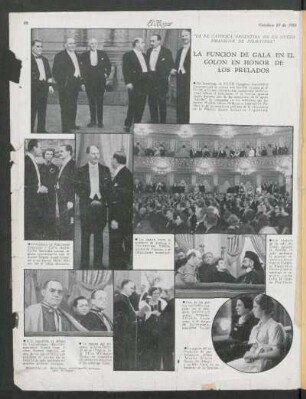 La función de gala en el Colón en honor de los prelados : "La fe católica argentina en un nuevo amanecer de primavera"