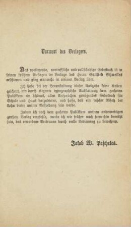 Vorwort des Verlegers