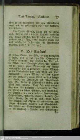 V. Der Kurkreis