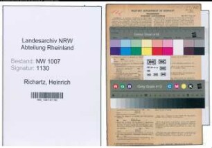 Entnazifizierung Heinrich Richartz , geb. 22.01.1897 (Metzger)