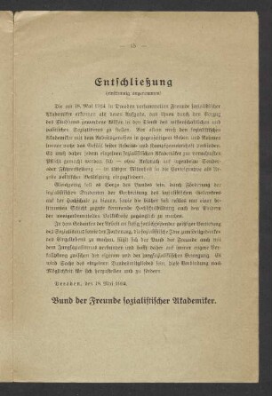 Entschließung