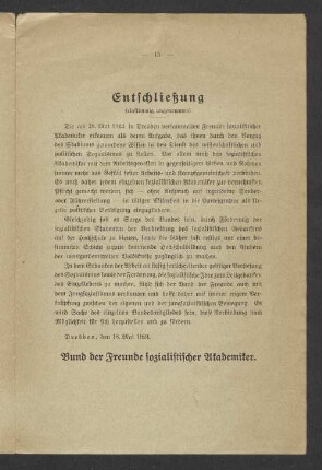 Entschließung