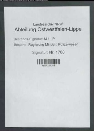 Beaufsichtigung der Schank- und Gastwirtschaften, Besonderes, Band 1