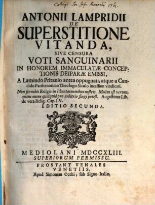 De superstitione vitanda