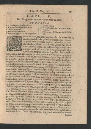 Caput V. De illis, quae coronationem subsequuntur.