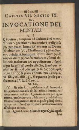 [...] Sectio IX. Invocatione Dei Mentali.