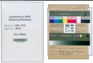 Entnazifizierung Alfred Erz , geb. 09.01.1911 ()