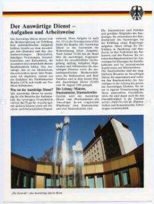 Informationsprospekt des Auswärtigen Amtes