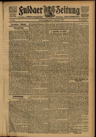 Zweite Ausgabe vom Samstag, den 09. November 1907.