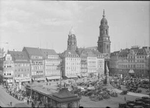 Altmarkt : Altmarkt mit Kreuzkirche, Modewarenhaus Adolph Renner und Rathausturm (Neues Rathaus)