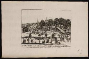 Die Haller=Wießen, wie die Zelten zum Armbrust=Schiessen darauf aufgeschlagen sind. - Hallerwiese, Nürnberg, Armbrustschiessen