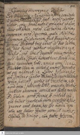 Lebenslauf von Georg Hieronymus Reuße.