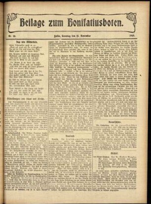 Zweite Ausgabe vom Sonntag, den 13. November 1910.