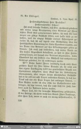 Christian Lassen an August Wilhelm von Schlegel, London, 08.04.1825