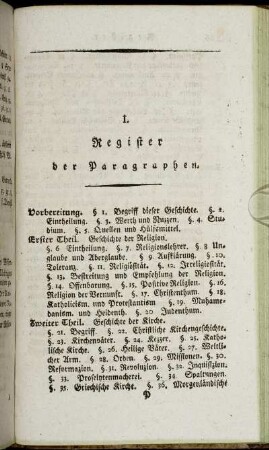 I. Register der Paragraphen.