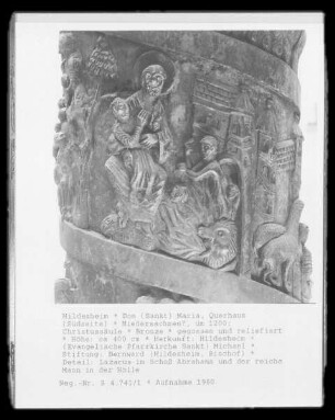 Bernwardssäule & Christussäule — Lazarus in Abrahams Schoß