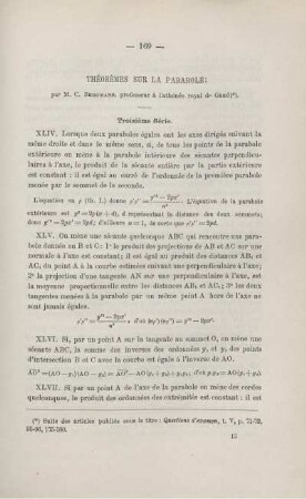 THÉORÈMES SUR LA PARABOLE.