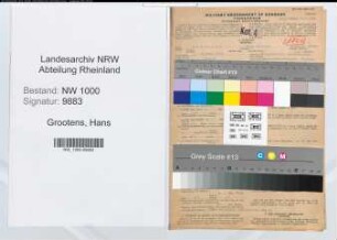 Entnazifizierung Hans Grootens, geb. 26.06.1896 (Bankbeamter)