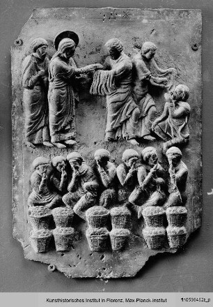 Bronzetür mit Szenen aus dem Leben Christi : Die wunderbare Brotvermehrung